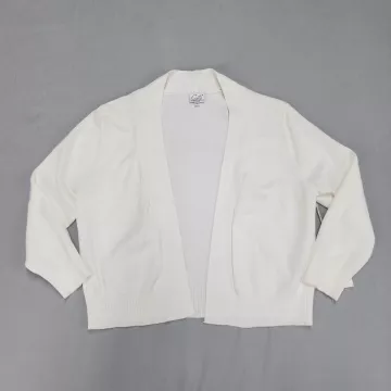 Cielo Cardigan Sweater Womens S White Open Front Long Sleeve Viscose Blend Knit - Front
