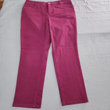 CJ Banks Signature Slimming Pants Womens 16W Petite Pink High Rise Stretch - Front