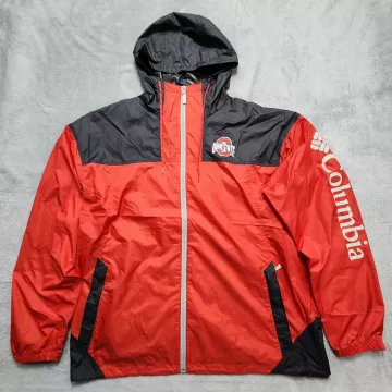 Columbia Ohio State Buckeyes Windbreaker Jacket Men's XL Red Hooded Lightweight - Front
