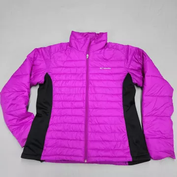 Columbia Womens XL Purple Puffer Jacket Full Zip Insulated Nylon Coat - Main