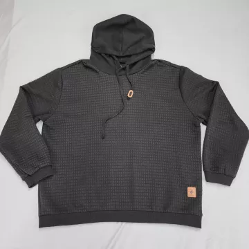 COOFANDY Mens 4XL Big Tall Pullover Hoodie Dark Gray Waffle Knit Drawstring