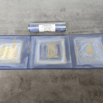 Cornerstone Botanical Floral Blue Gold Wallpaper Border Pre-pasted New Sealed - Main