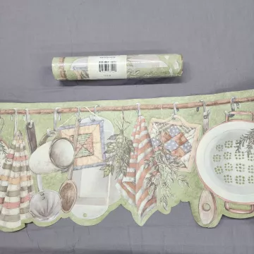 Cornerstone Country Kitchen Herbs Green Wallpaper Border New Prepasted Vinyl - Main