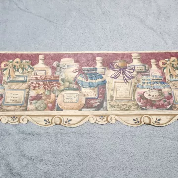 Cornerstone Country Kitchen Jars Multicolor Wallpaper Border New Pre-Pasted - Main