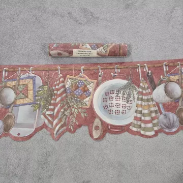 Cornerstone Country Kitchen Red Wallpaper Border New Prepasted Vinyl - Main