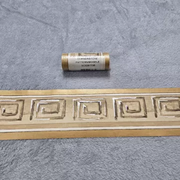 CORNERSTONE Geometric Gold Beige Wallpaper Border New Pre-pasted Textured - Main