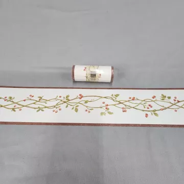 Country Floral Multicolor Wallpaper Border New Sealed Prepasted Washable Vinyl - Main