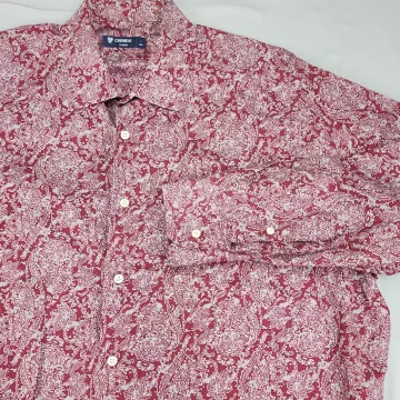 Cremieux Classics Men's XL Burgundy Paisley Long Sleeve Button Up Cotton Shirt - Main