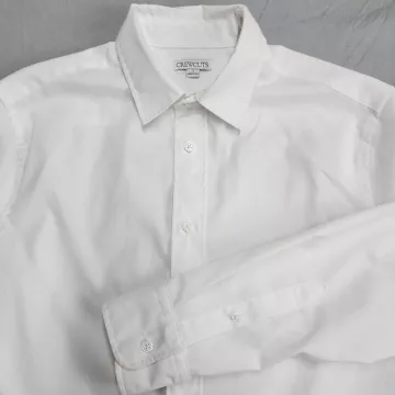 Crewcuts Boys Size 14 White Button Up Shirt Long Sleeve Stretch Cotton Solid - Main