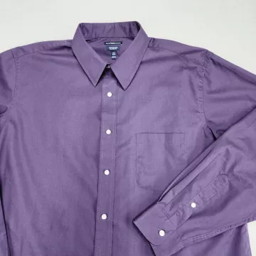Croft & Barrow Mens Dress Shirt 17.5 34/35 XL Purple Classic Fit Long Sleeve - Main