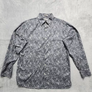 Daniel Cremieux Signature Shirt Men's L Blue Paisley Supima Cotton Button Down
