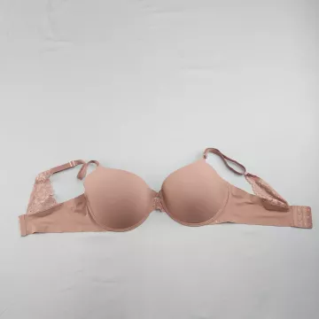 DANSKIN INTIMATES Push Up Bra 40D Beige Padded Underwire Adjustable Straps Lace - Front