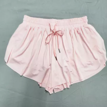 Daybreak Womens Athletic Shorts Pink Size XL Elastic Waist Drawstring Mid Rise - Front