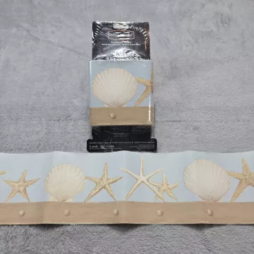 Design by Color Seashells & Starfish Multicolor Wallpaper Border New Pre-pasted  - Main