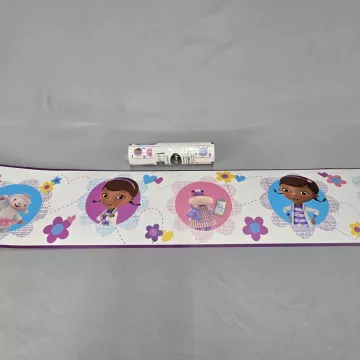 Disney Doc McStuffins Purple Pink Wallpaper Border Prepasted Sure Strip New - Main