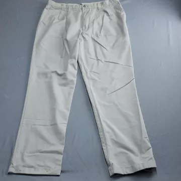 Dockers D3 Classic Fit Khakis Mens 36x36 Actual 34x34 Beige Pleated Pants - Front