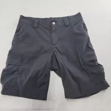 Duluth Trading Co Womens 10 Black Cargo Shorts Stretch Nylon Mid Rise 46733A - Front