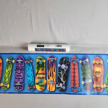 Easy-Walls Skateboard Retro Blue Wallpaper Border Prepasted Washable New - Main