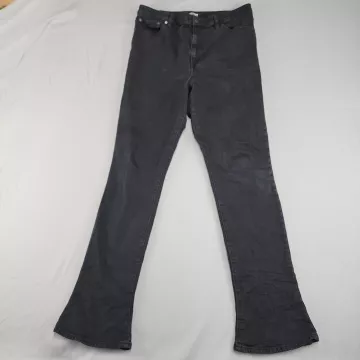 EDITION EXPRESS Women's 14 Black Elongated Slim Mid Rise Jeans 34x34 Stret - Front