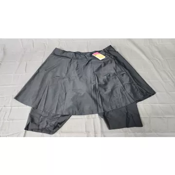 Ella Mae Swim Skort Womens Plus Size 2XL Black Mid Rise Built In Shorts - Front