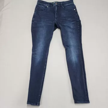 Express High Rise Legging Jeans Womens 10L Tall Dark Blue Stretch Denim - Front