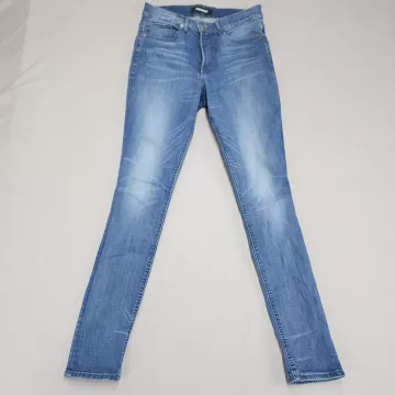 Express High Rise Perfect Curves Jegging Jeans Womens 10L Blue Stretch Denim - Front