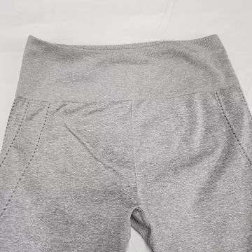 Fabletics Leggings Womens L Gray Seamless Cropped Pointelle Athletic Workout - Main