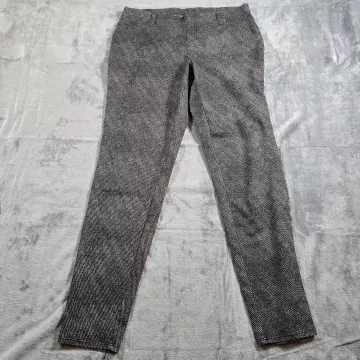 Faded Glory Gray Black Skinny Leg Stretch Pants Girls L (12-14) Pull On - Front