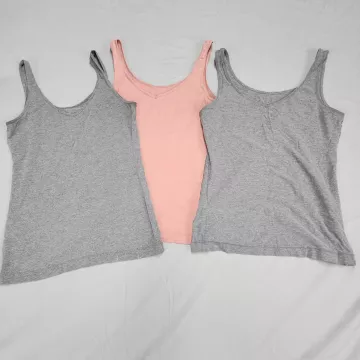 Felina Lot of 3 Tank Tops Womens S Gray Pink Scoop Neck Cotton Modal Blend - Main