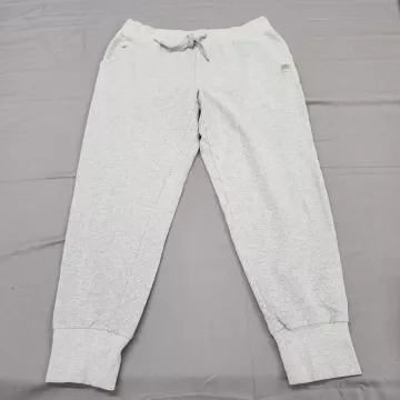 Fila Men's Large Jogger Sweatpants Heather Gray Drawstring Pockets 32x25 - Front