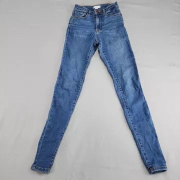 FOREVER 21 Women's Skinny Jeans Size 25 Blue High Rise Stretch Denim W21 L28 - Front