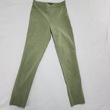 Forever 21 Women's Skinny Pants Size S Olive Green Pull On Mid Rise - Front