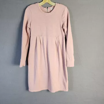 Gap Maternity Pink Sweatshirt Dress Womens XS Half Zip Long Sleeve Knee Length - Front