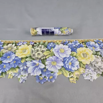 Graham & Brown Libby Floral Blue Yellow Wallpaper Border New Sealed Prepasted - Main