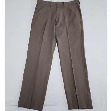 Haggar Premium Comfort Dress Pants Mens 36x32 Brown Flat Front Classic Fit - Front