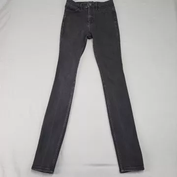 Hollister Womens 25 High Rise Super Skinny Jeans Faded Black Classic Stretch - Front