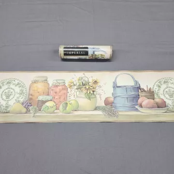 Imperial Country Kitchen Sunflower Fruit Wallpaper Border Prepasted Vinyl New - Main