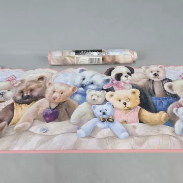 Imperial Teddy Bear Multicolor Wallpaper Border New Prepasted Vinyl Nursery - Main