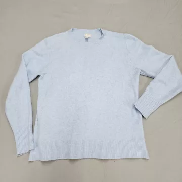 J.CREW Womens Size M Light Blue Crew Neck Pullover Sweater Wool Blend Knit - Main