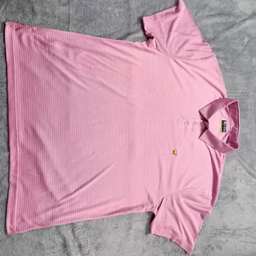 Jack Nicklaus Polo Shirt Men's XXL 2XL Pink Striped Golf Golden Bear Performance - Front