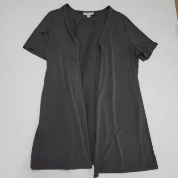 Jessica London Womens Plus 18/20 Black Open Front Cardigan Sweater Short Sleeve - Front