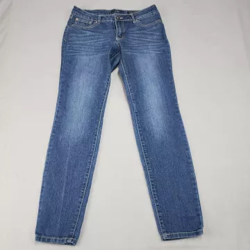 Jessica Simpson Kiss Me Skinny Jeans Womens 29 Blue Mid Rise Stretch Denim - Front