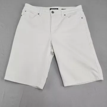 JONES NEW YORK SIGNATURE Women's 10 Off-White Bermuda Shorts Mid Rise Waist 31 I - Front