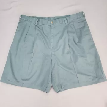 Jos. A. Bank Mens Chino Shorts Size 42 Sage Green Pleated Cotton 8 Inseam - Front
