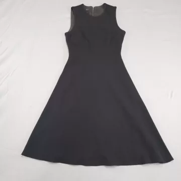 Judith & Charles Black A-Line Fit & Flare Midi Dress S 4 Sleeveless - Front