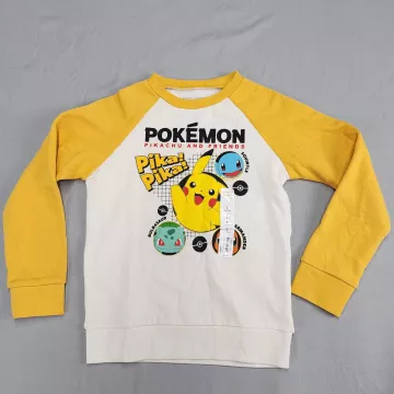 Jumping Beans Pokemon Sweatshirt Boys Size 7 Pikachu Raglan Fleece Pullover - Front