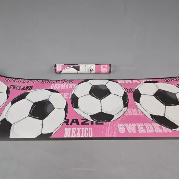 Kids Fine Wallpapers Pink Soccer Ball Wallpaper Border Pre-Pasted Vinyl New - Main