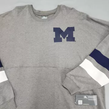 Knights Apparel Michigan Wolverines Long Sleeve T-Shirt Mens XL Gray Striped - Main