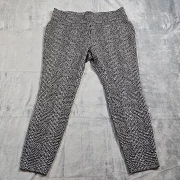 Lands' End Starfish Legging Pants Petite Large L/P 14-16 Black Houndstooth Slim - Front