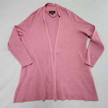 Lane Bryant Cardigan Sweater Womens Plus Size 18/20 Pink Ribbed Knit Open Front - Front